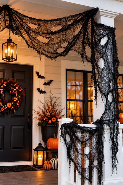 Halloween Midnight Haunt Large Spider Web Cloth