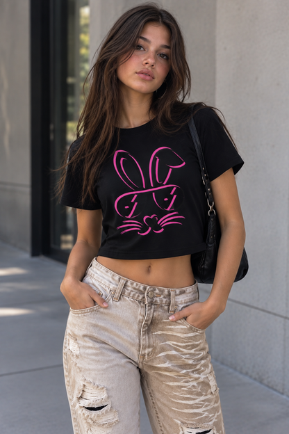 Cool Bunny Vibes Crop Tee