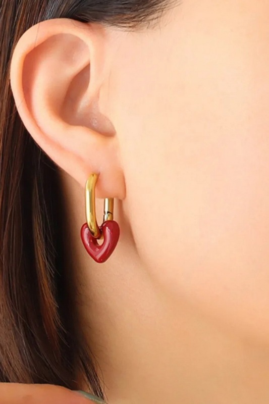 Titanium Heart Stud Earrings