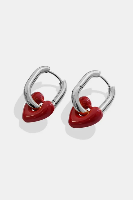 Titanium Heart Stud Earrings