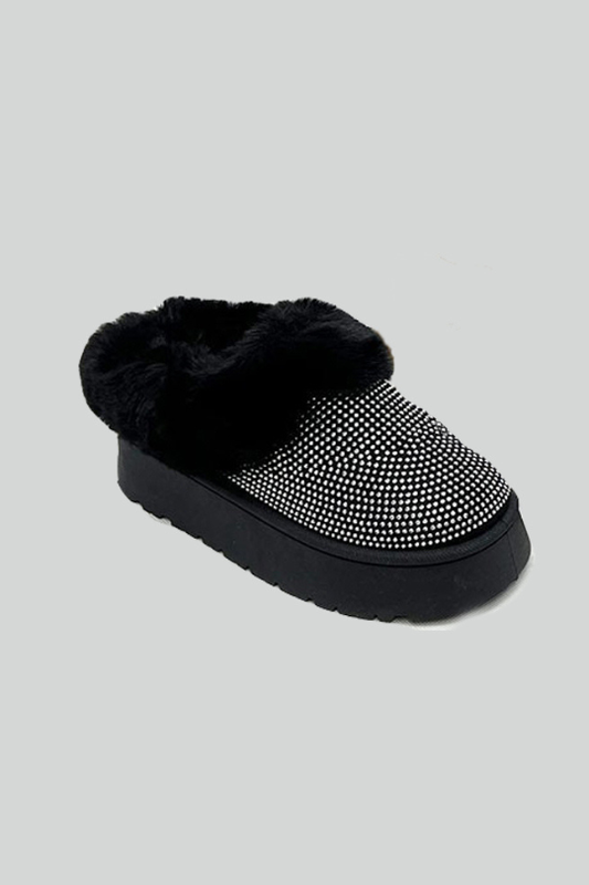 Women's Black Starstruck Faux Fur Booties