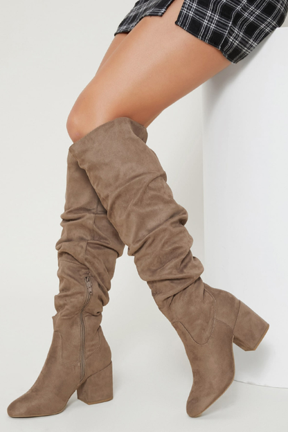 Women's Fashion Suede Knee High Boots