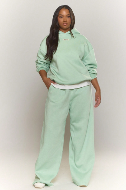 Pantalones deportivos básicos de pierna ancha para mujer, talla grande