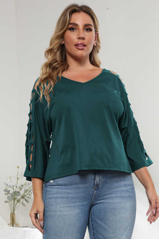 Women's Plus Size Cutout Detail Top