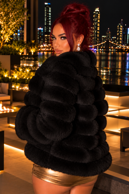 Women's Plush Winter Baby Doll Faux Fur Coat