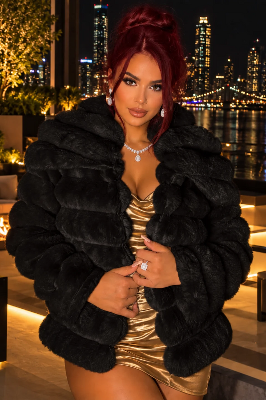 Women's Plush Winter Baby Doll Faux Fur Coat