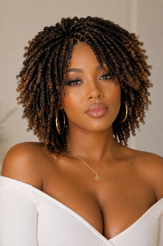 Women’s Soft Cocoa Twist Curly Bob Wig