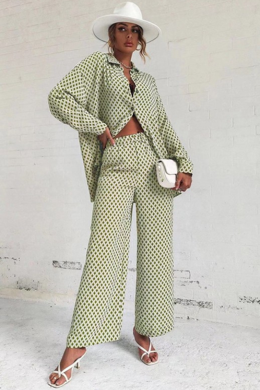 Women's Two Piece Long Sleeve Top & Pants Set