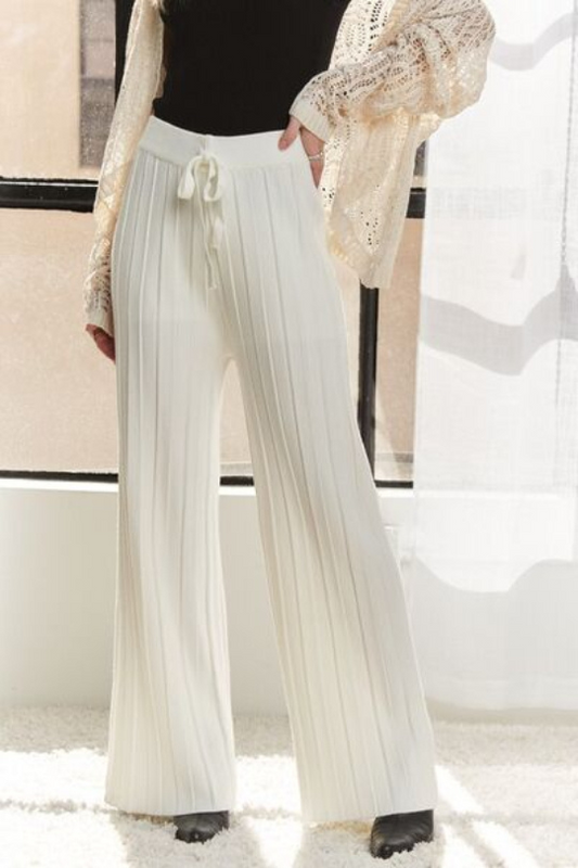 Women's Wide Leg Drawstring Knitted Pants