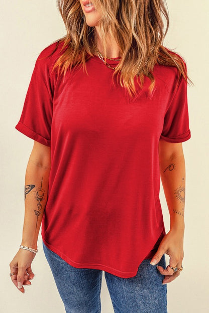 Casual Round Neck Short Sleeve T-Shirt