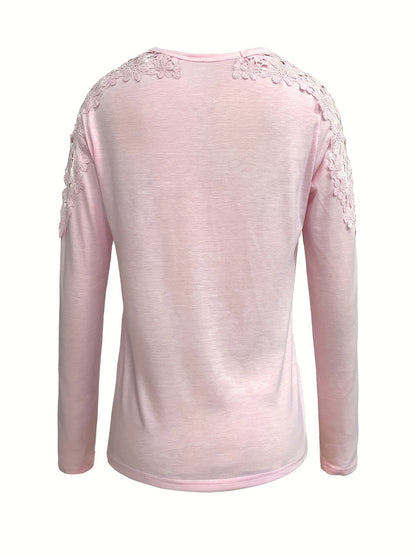 Camiseta de manga larga con cuello redondo y corte de tamaño completo
