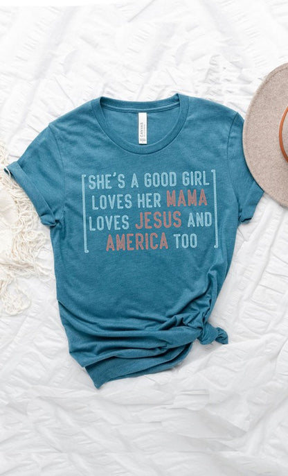 Camiseta gráfica "Ella es una buena chica" PLUS