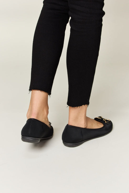 Midnight Charm Bow Flat Loafers