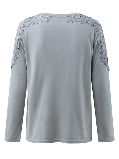 Camiseta de manga larga con cuello redondo y corte de tamaño completo