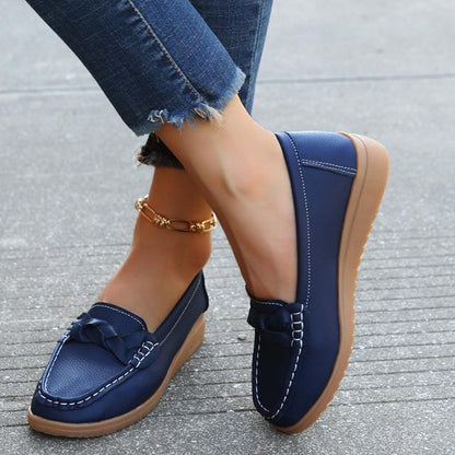 Classic Braid Wedge Heeled Loafers