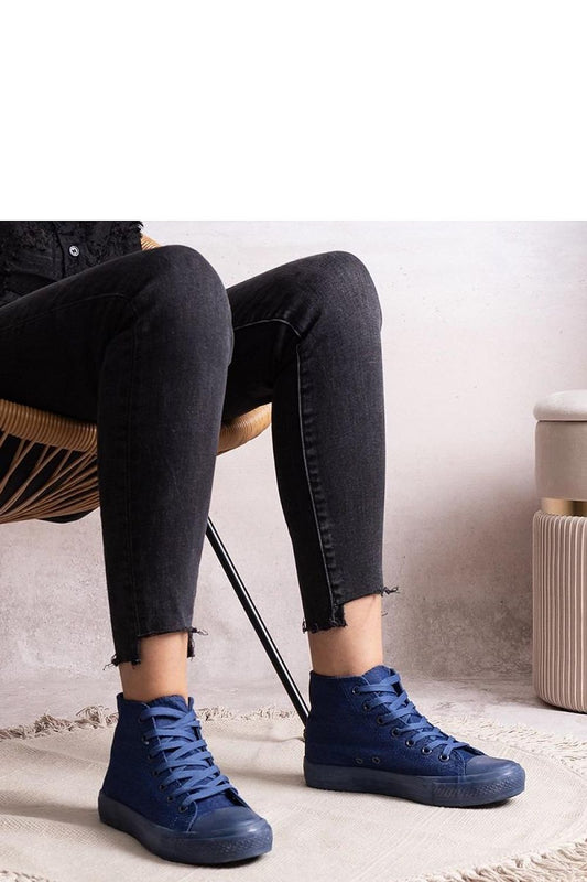 Women's Navy Blue High Top Rafife Sneakers