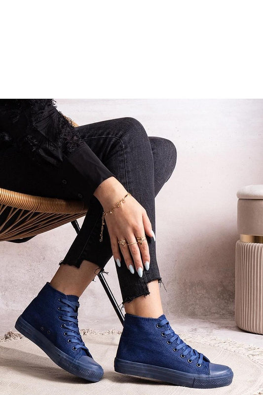 Women's Navy Blue High Top Rafife Sneakers