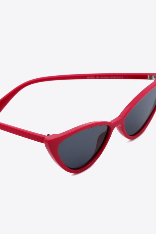 Deep Red Cat-Eye Sunglasses