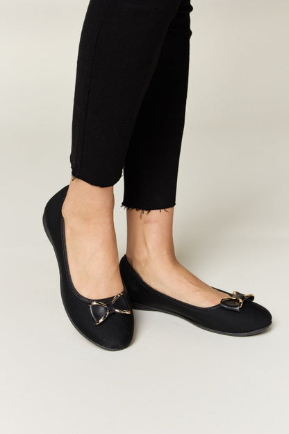 Midnight Charm Bow Flat Loafers