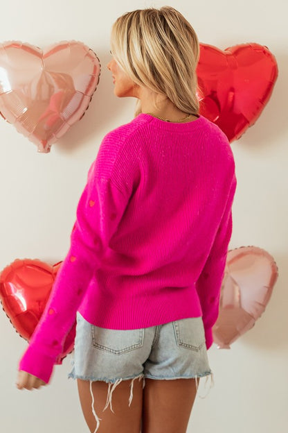 Red Sweetheart Drop Shaped Sweater