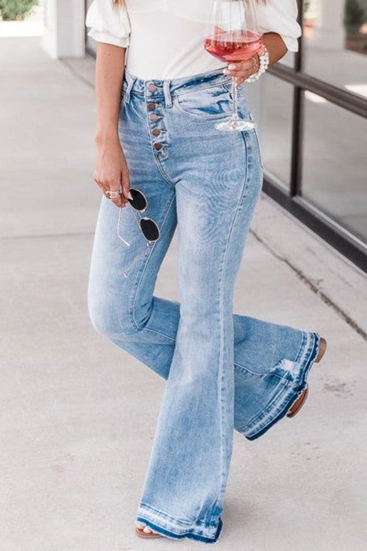 Light Blue High Waisted Bell Bottom Jeans