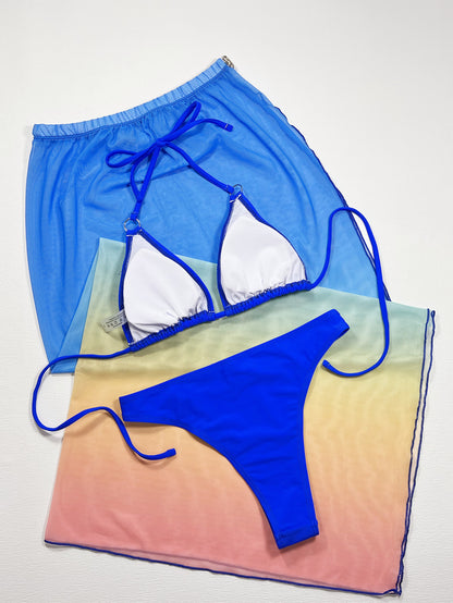 1 conjunto de baño de tres piezas con cuello halter degradado
