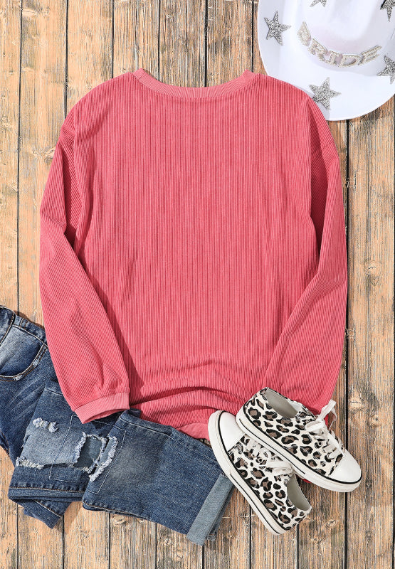 Sudadera de manga larga y cuello redondo con texto "Love" para San Valentín