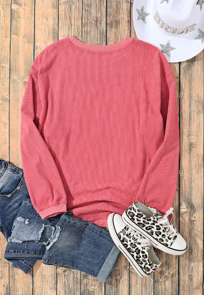 Sudadera de manga larga y cuello redondo con texto "Love" para San Valentín
