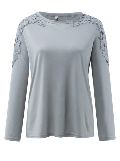 Camiseta de manga larga con cuello redondo y corte de tamaño completo