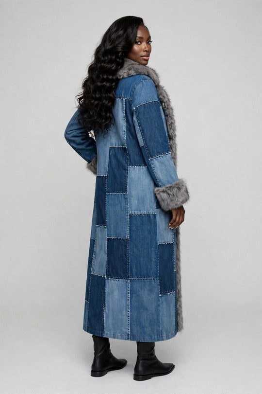 Aspen Faux Fur Collar Denim Jacket