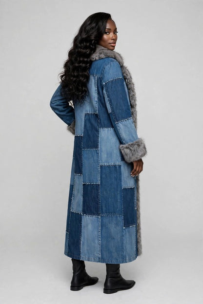 Aspen Faux Fur Collar Denim Jacket