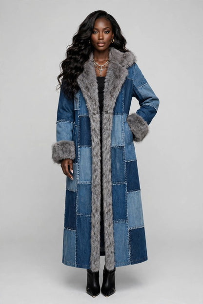 Aspen Faux Fur Collar Denim Jacket