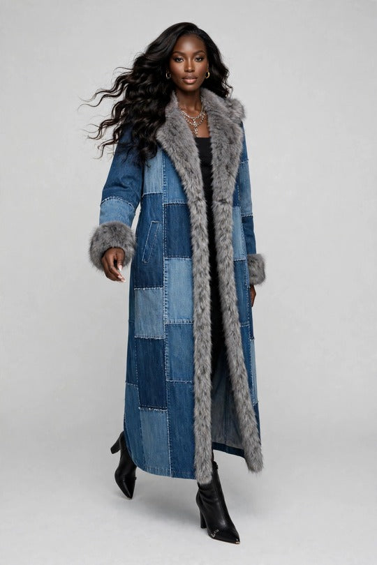 Aspen Faux Fur Collar Denim Jacket