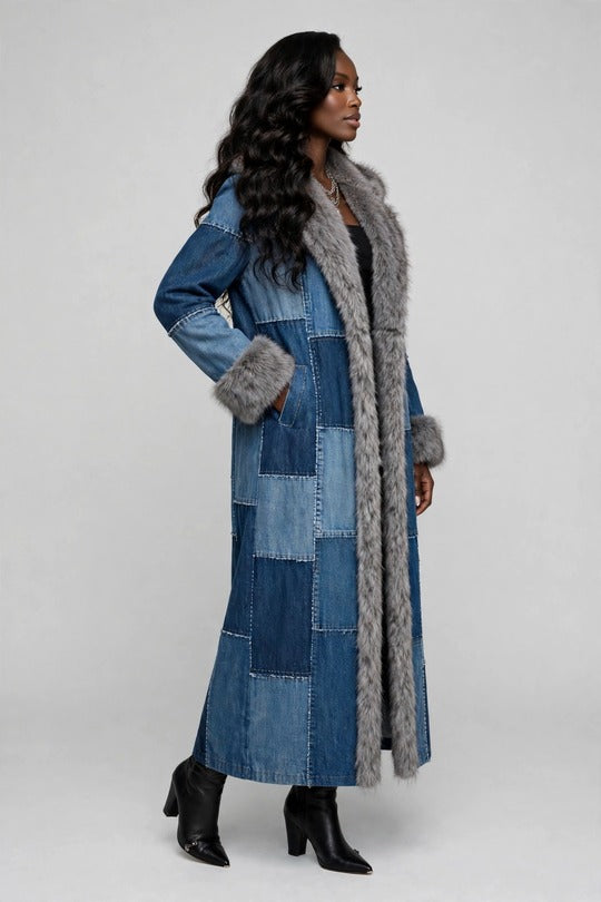 Aspen Faux Fur Collar Denim Jacket
