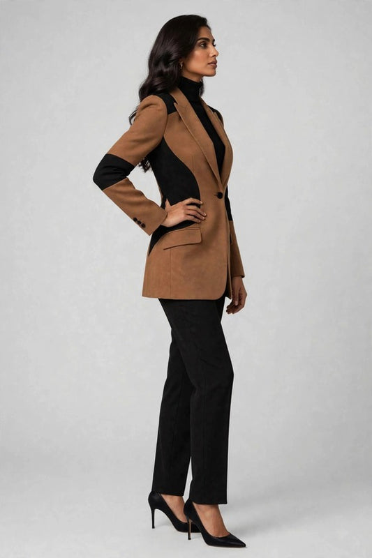 Women's Jockey Color-Block One Button Blazer