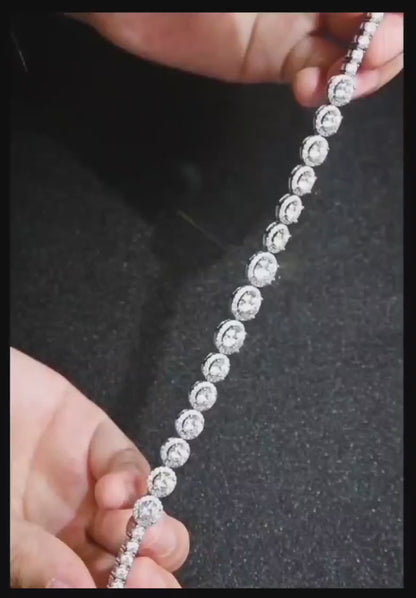 Pulsera de moissanita de 10,4 quilates en plata de ley