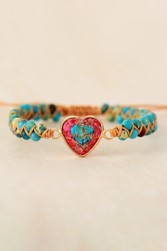 Natural Stone Heart Shape Bracelet