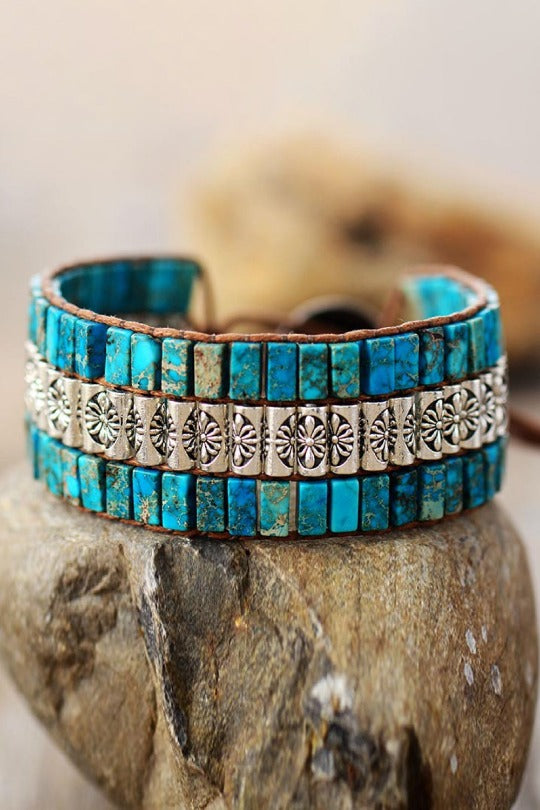 Triple Layer Natural Stone Bracelet