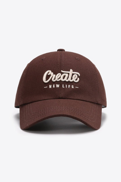 Adjustable Create New Life Baseball Cap