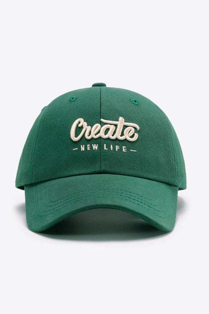 Adjustable Create New Life Baseball Cap