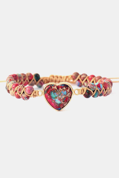 Natural Stone Heart Shape Bracelet