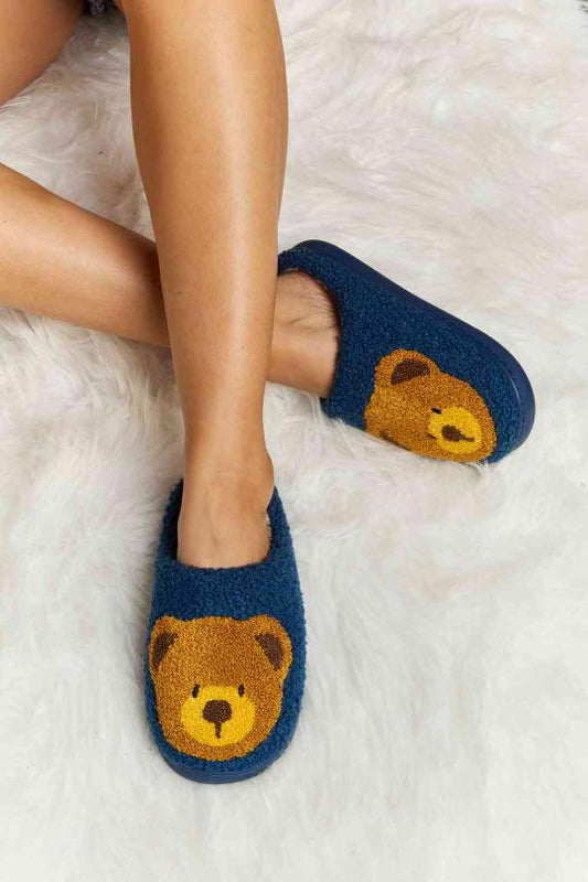 Teddy Bear Plush Slip On Slippers