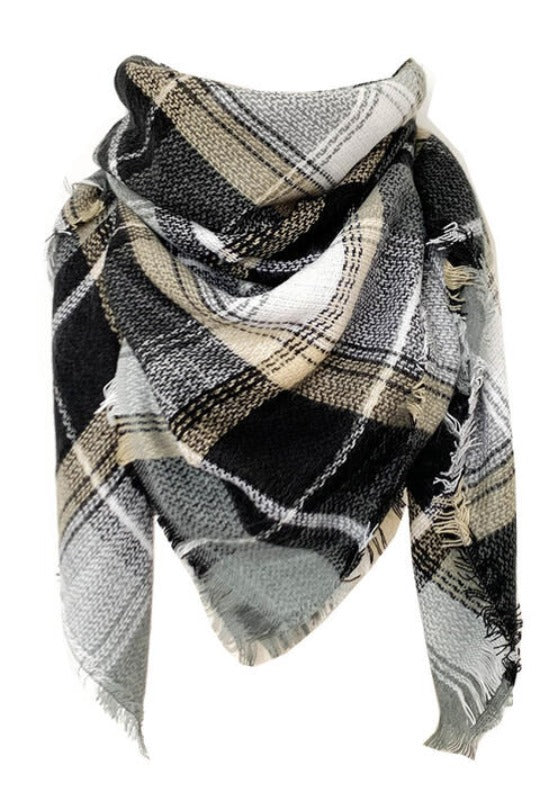 Plaid Featherlight Cashmere Scarf