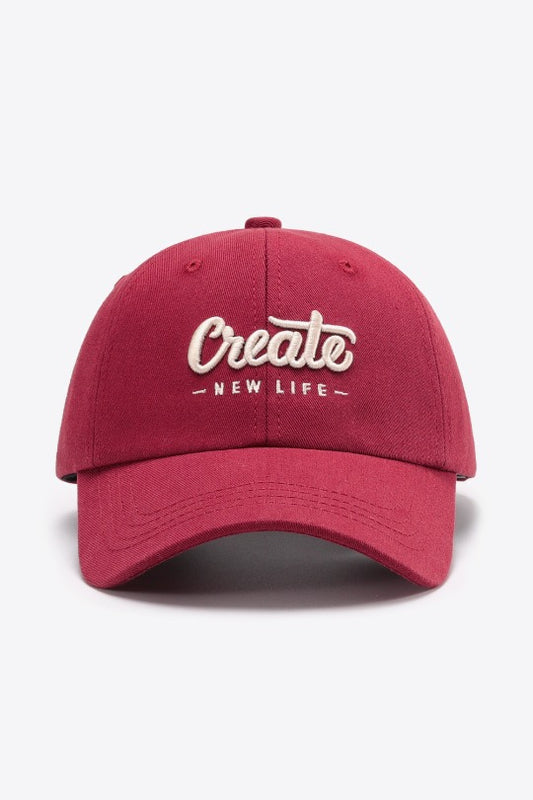 Adjustable Create New Life Baseball Cap