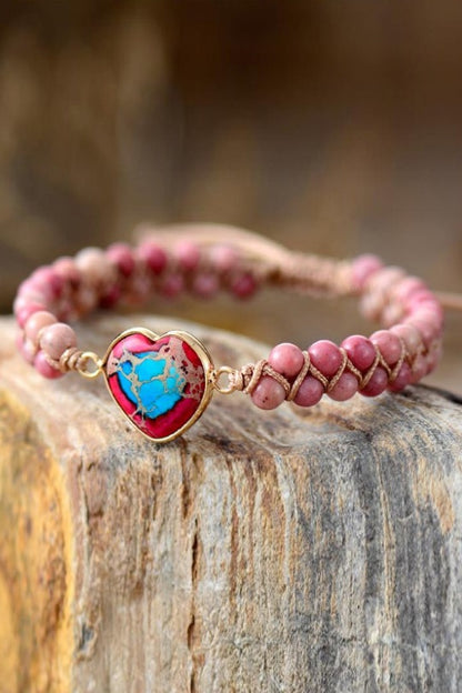 Natural Stone Heart Shape Bracelet