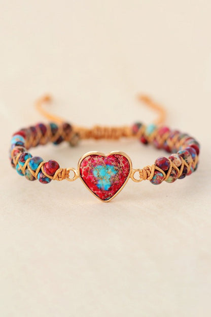 Natural Stone Heart Shape Bracelet