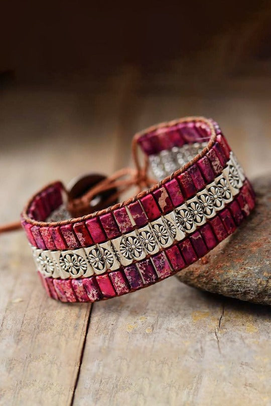 Triple Layer Natural Stone Bracelet