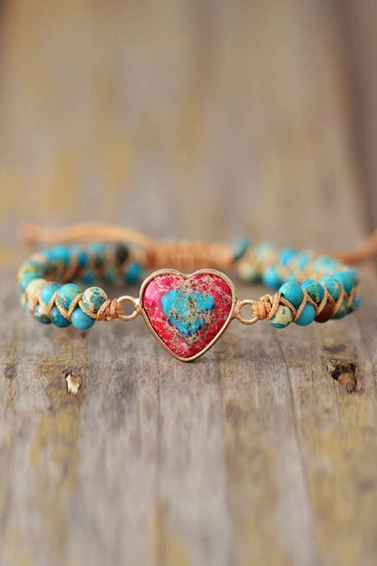 Natural Stone Heart Shape Bracelet