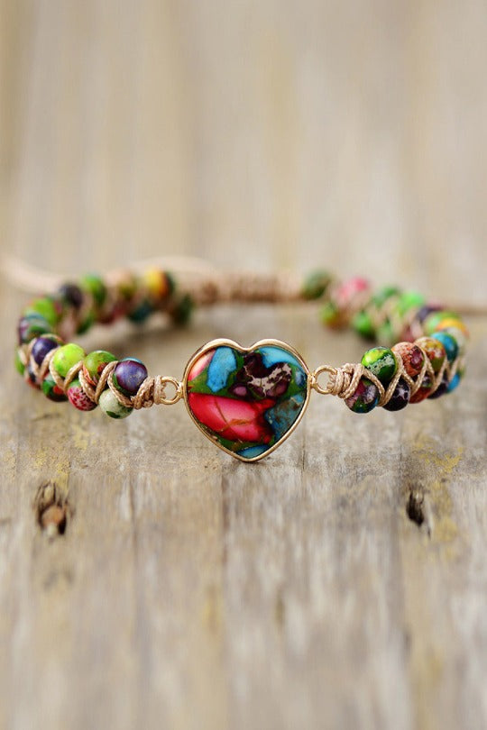 Natural Stone Heart Shape Bracelet