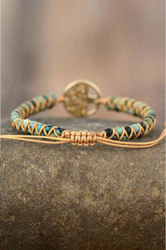 Tree Shape Beaded Copper Bracelet